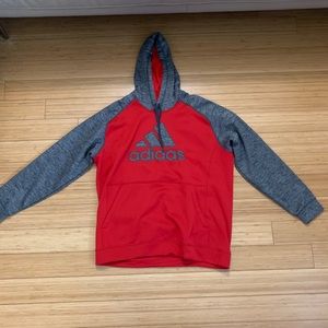Red Gray  Adidas hoodie never worn XL
